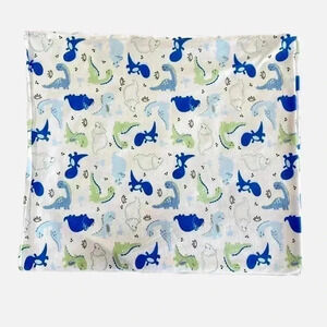 Baby Essentials Dinosaur Baby Blanket Cotton Swaddle Blue Green